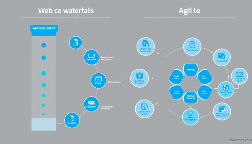 Waterfall vs Agile methodology comparison for Web Design and Web Development Approach